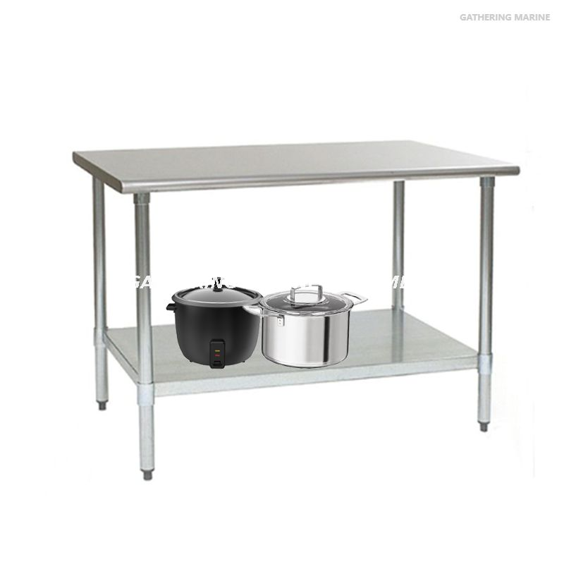 Table de travail en acier inoxydable de grande taille pour cuisine 