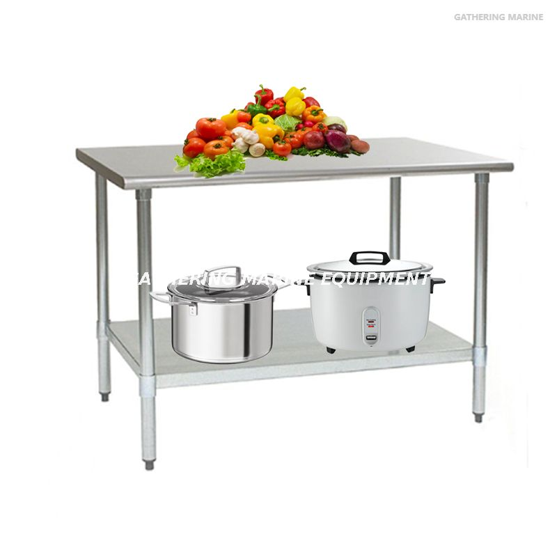 Table de travail en acier inoxydable de grande taille pour cuisine 