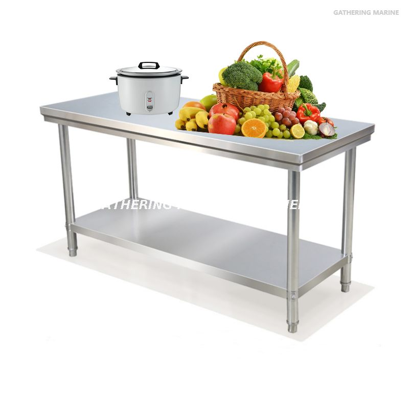 Table de travail en acier inoxydable de grande taille pour cuisine 