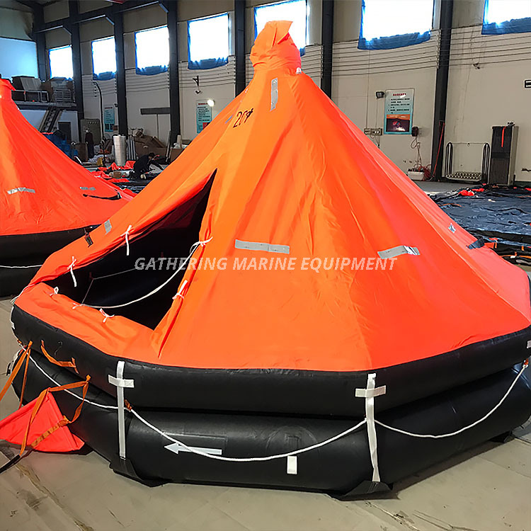 Davit a lancé un radeau de sauvetage gonflable