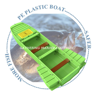 Bateau de pêche en plastique PE vert/bleu/gris, bateau de sports nautiques pliable