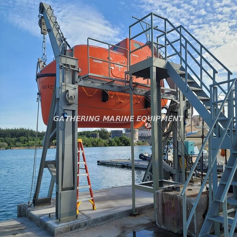 Bateaux de sauvetage SOLAS Canot de sauvetage totalement fermé avec bossoir de type gravité