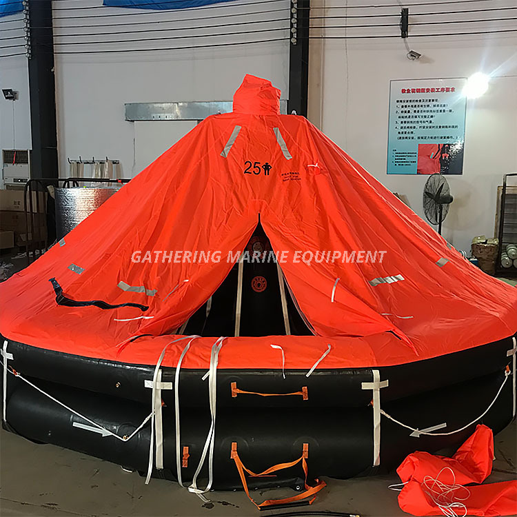Davit a lancé un radeau de sauvetage gonflable