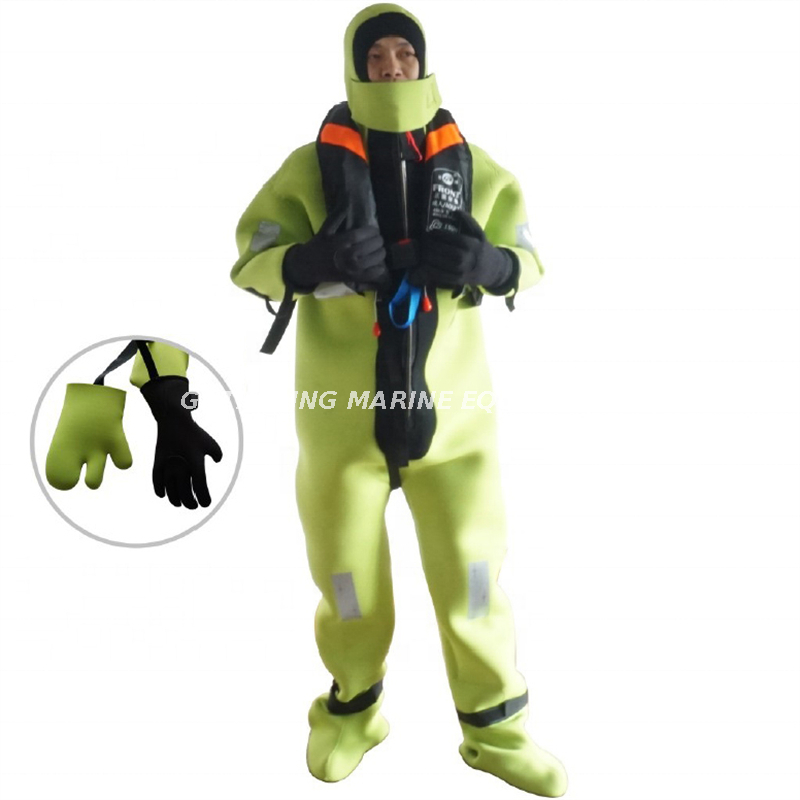 Combinaison de survie Mairne, combinaison d'immersion en eau froide avec gants séparés à cinq doigts