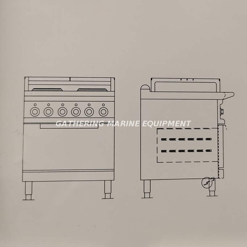 Cuisinière marine avec four cuisinière de type plaque chauffante ronde