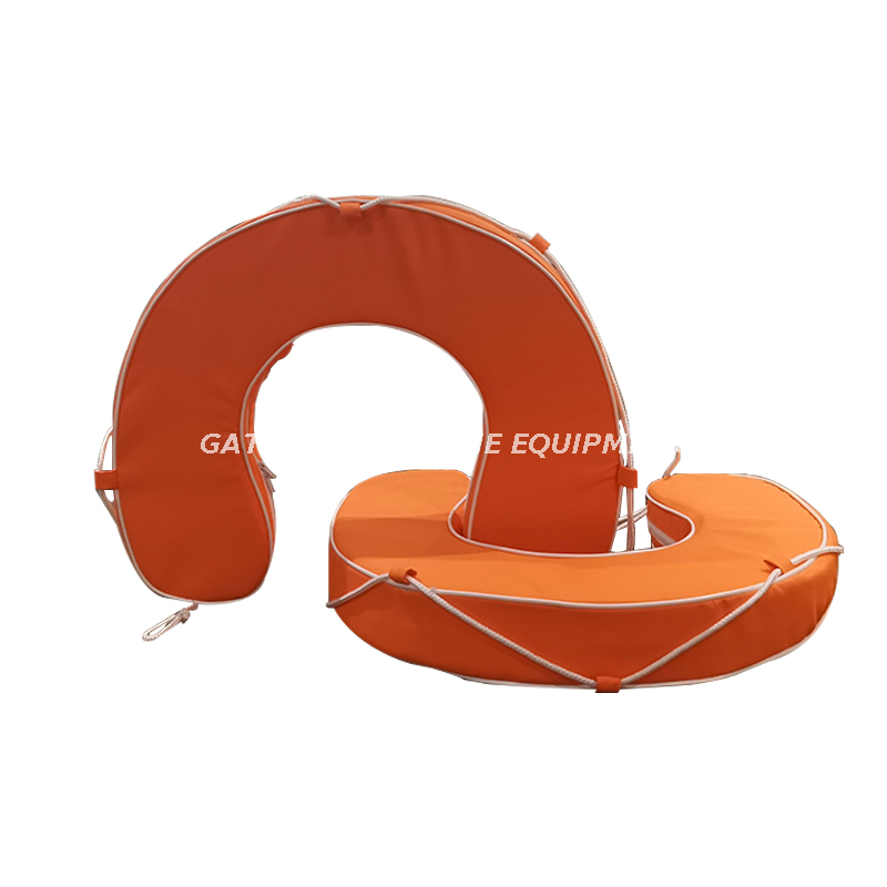 Bouée de sauvetage en fer à cheval orange en mousse PU en forme de U de sauvetage aquatique