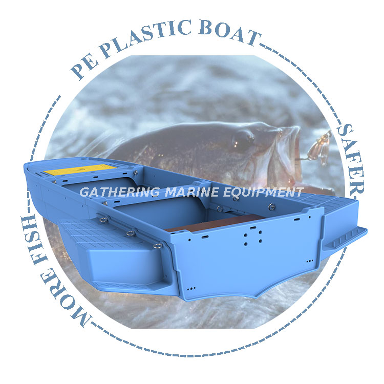 Bateau de pêche en plastique PE vert/bleu/gris, bateau de sports nautiques pliable