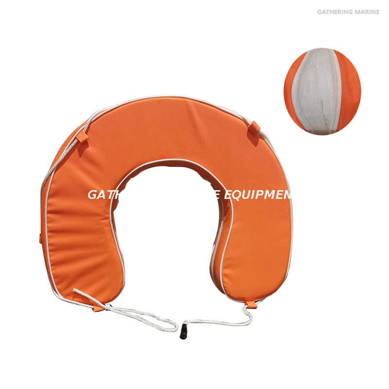 Bouée de sauvetage en fer à cheval orange en mousse PU en forme de U de sauvetage aquatique