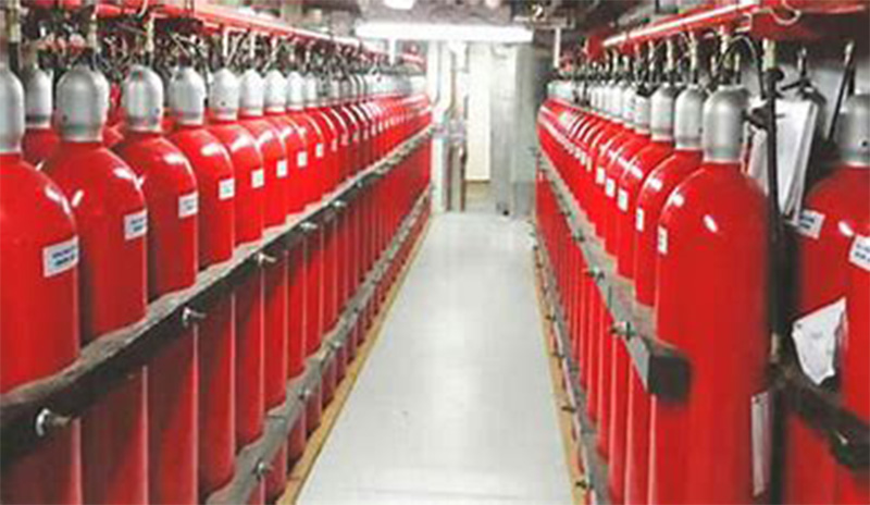 Système CO2 de lutte contre l'incendie marin