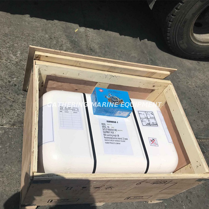 Conteneur de radeau de sauvetage en fibre de verre marine