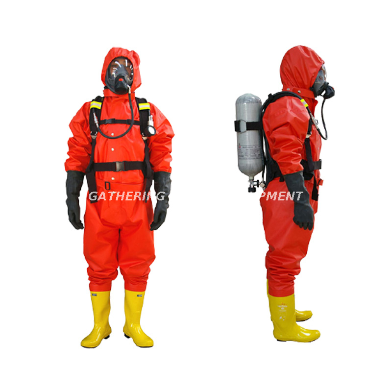 Combinaison de protection chimique en néoprène CR de type lourd contre les risques chimiques à vendre
