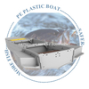 Bateau de pêche en plastique PE vert/bleu/gris, bateau de sports nautiques pliable