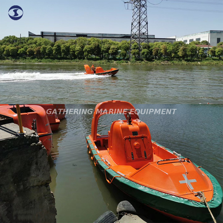Bateau de sauvetage rapide FRC SOLAS en fibre de verre pour 6 à 15 personnes